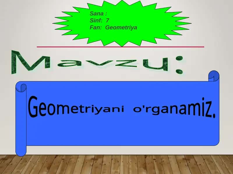 Geometriyani o'rganamiz