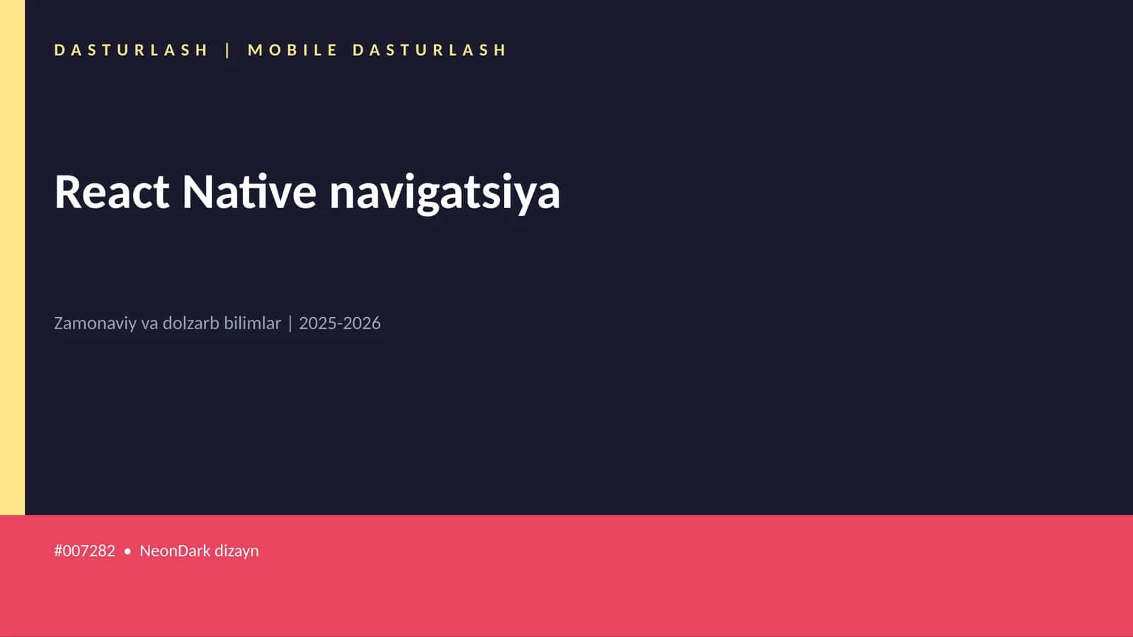 React Native navigatsiya