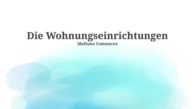 Die Wohnungseinrichtungen