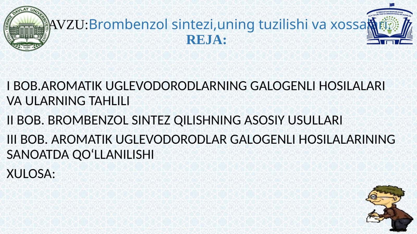 Brombenzol sintezi,uning tuzilishi va xossalari