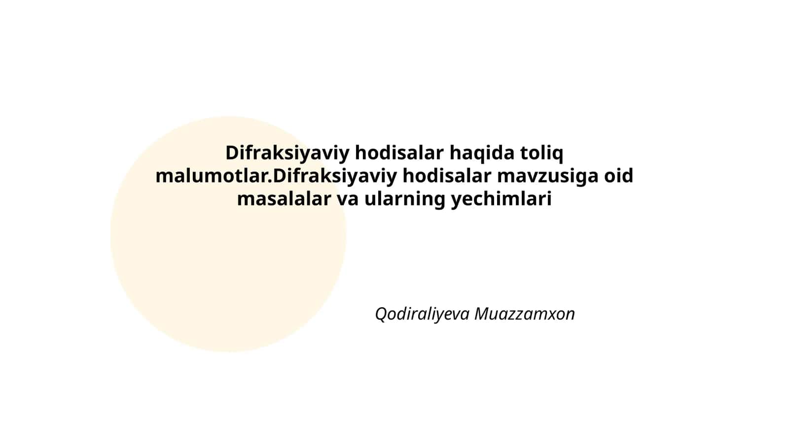 Difraksiyaviy hodisalar