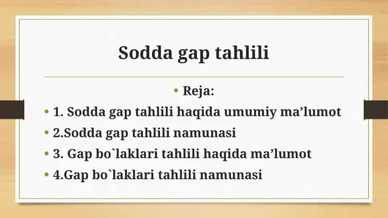 Sodda gap tahlili
