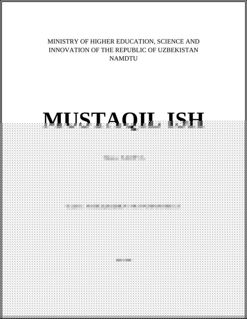 MUSTAQIL ISH (Theme: KAREYA)