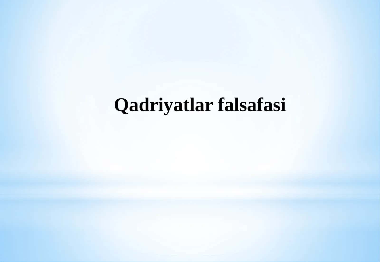 Qadriyatlarfalsafasi