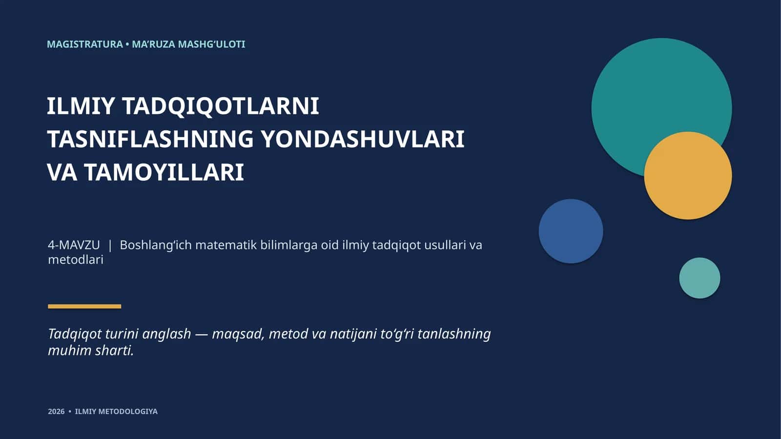 Boshlang‘ich matematik bilimlarga oid ilmiy tadqiqot usullari va metodlari