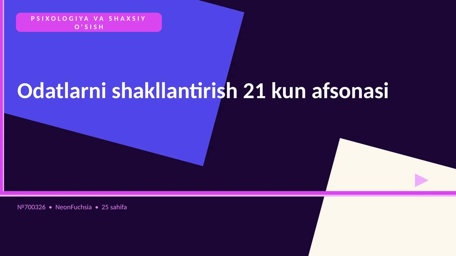 Odatlarni shakllantirish 21 kun afsonasi