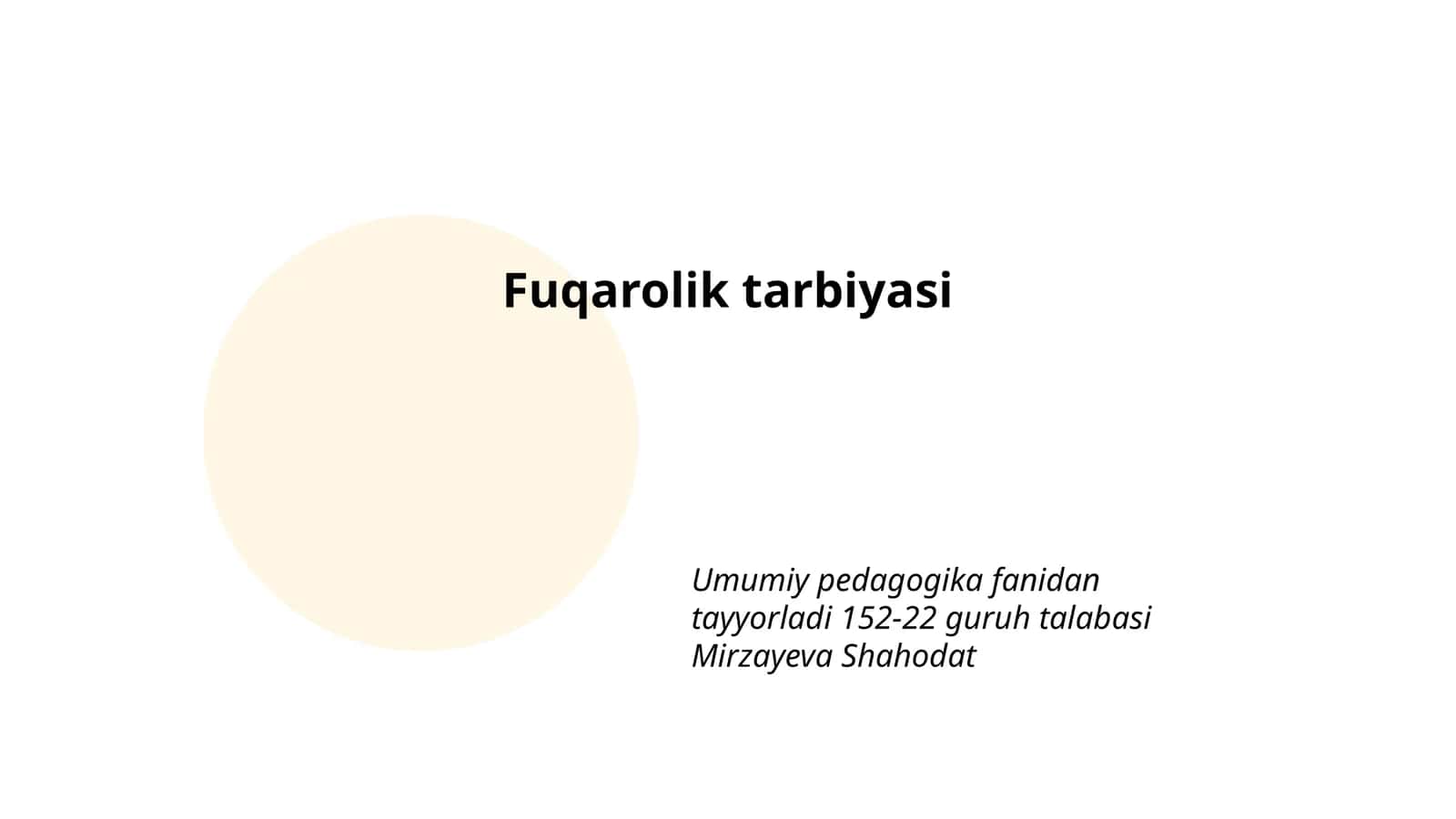Fuqarolik tarbiyasi