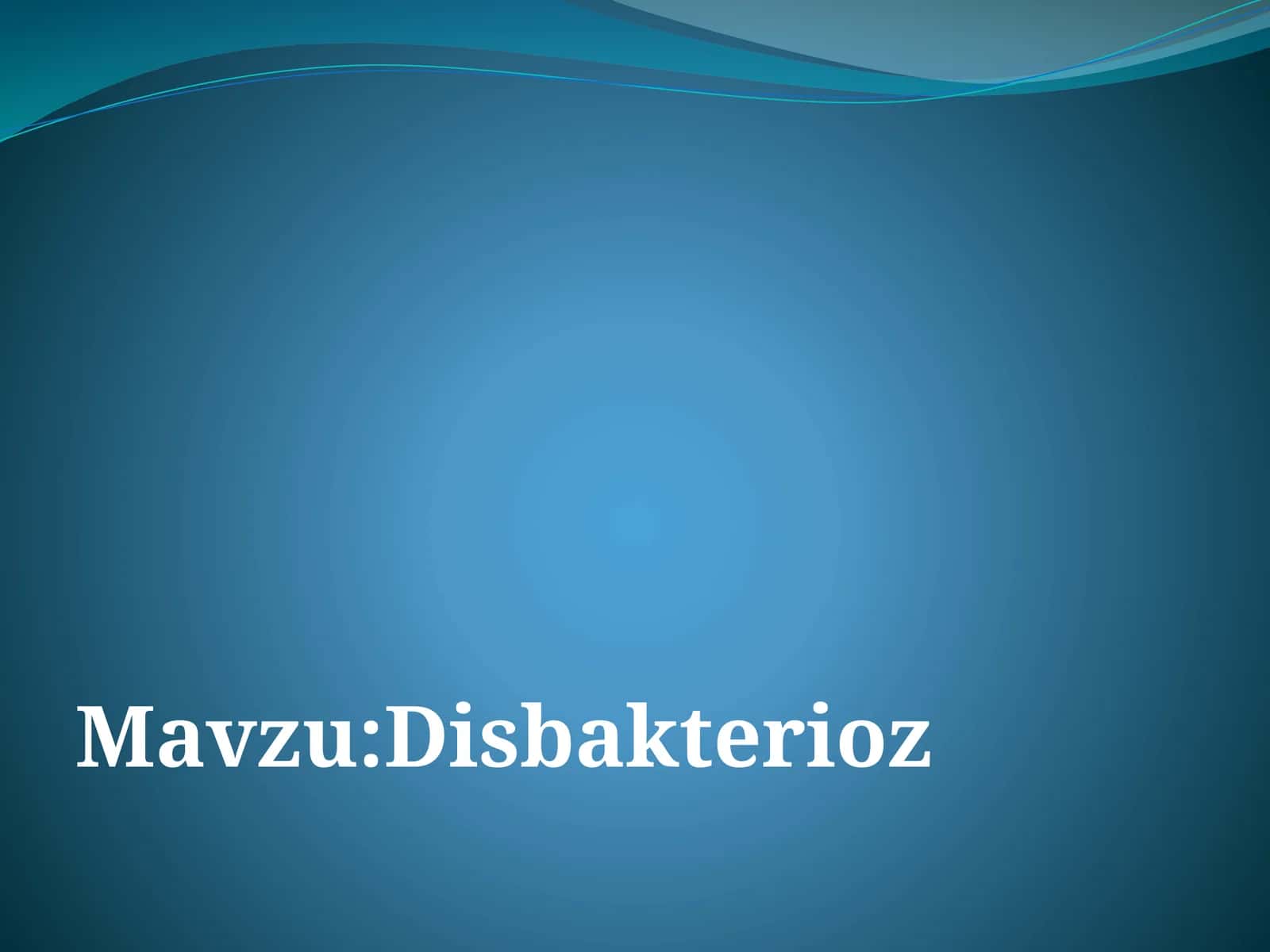 Disbakterioz