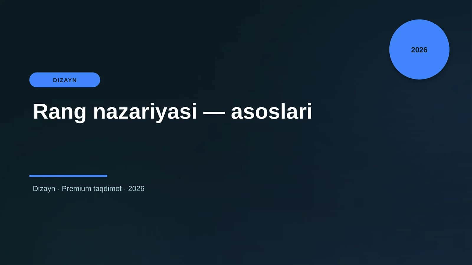 Rang nazariyasi — asoslari