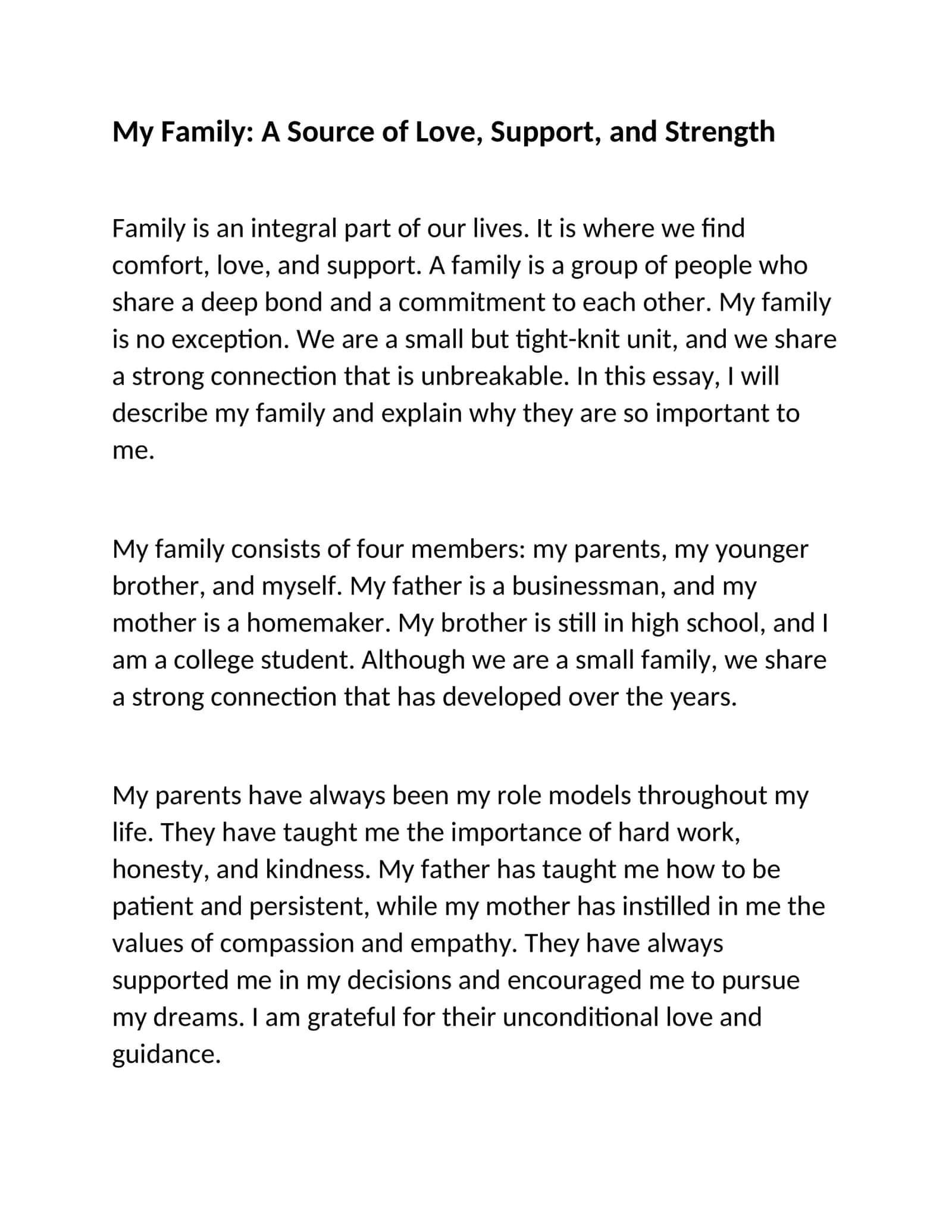 My Family: A Source of Love, Support, and Strength