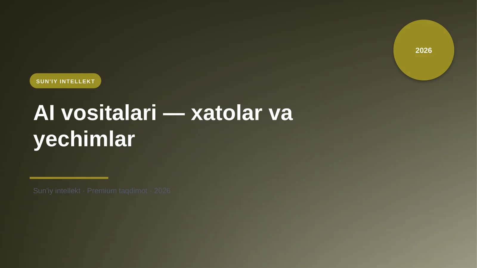 AI vositalari — xatolar va yechimlar