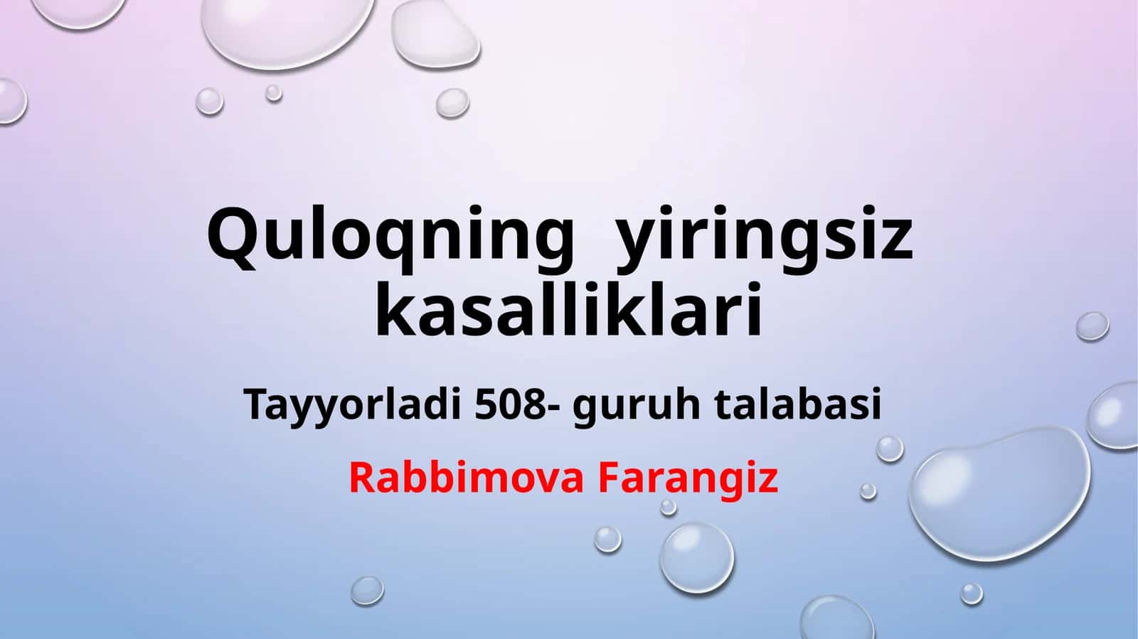 Quloqning yiringsiz kasalliklari