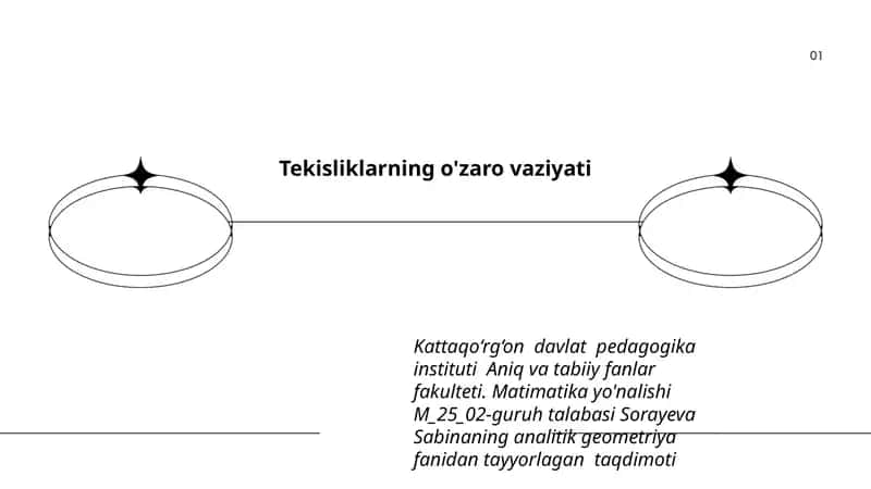 Analitik geometriya fanidan taʼlim