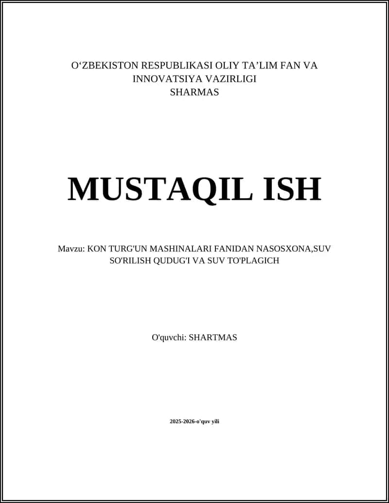 Nasosxonalar Tizimi