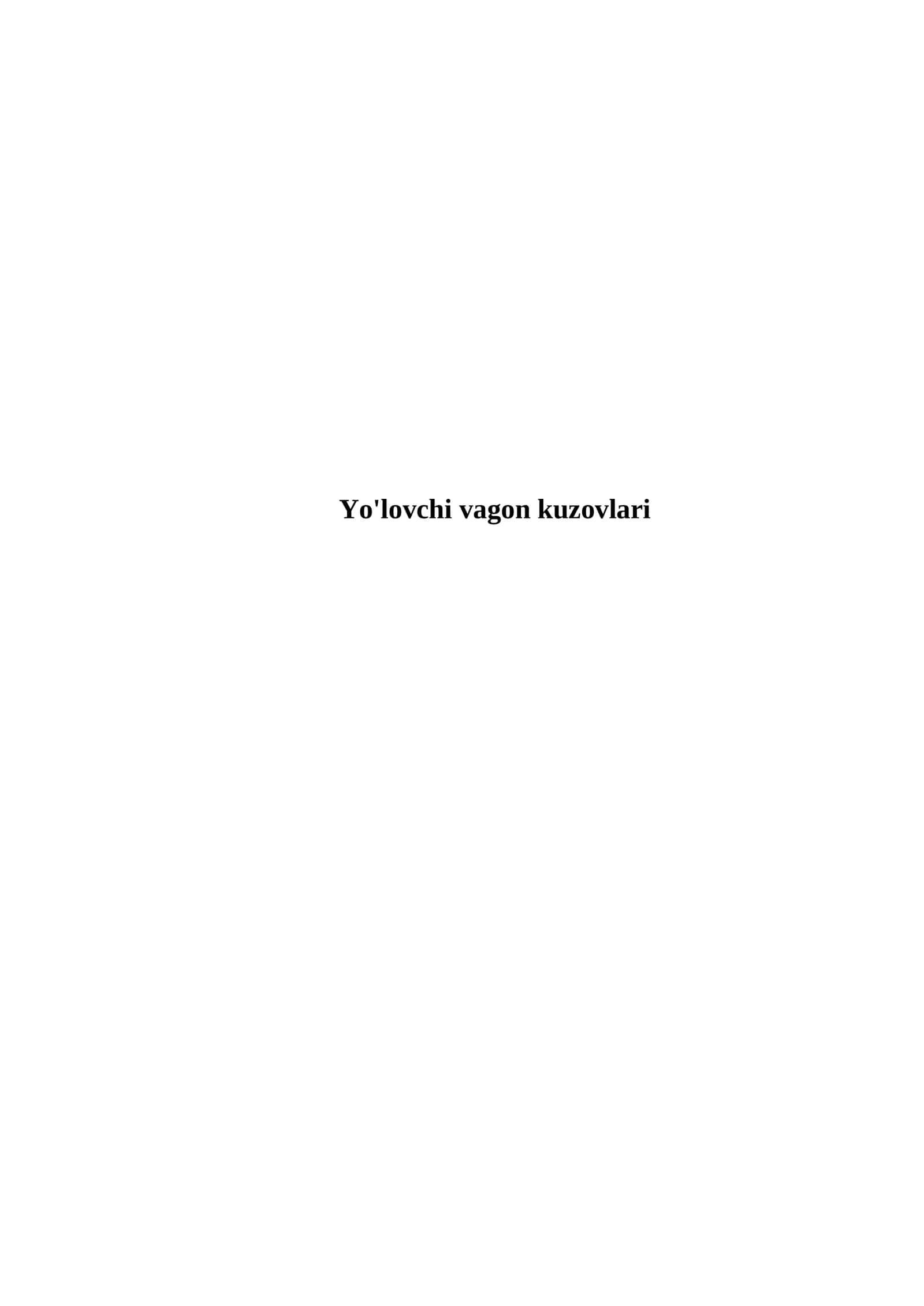 Yo'lovchi vagon kuzovlari
