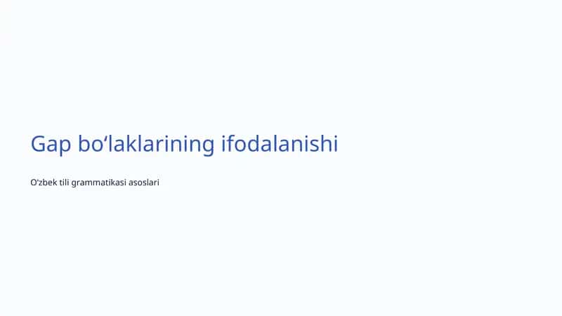 Gap boʻlaklarining ifodalanishi
