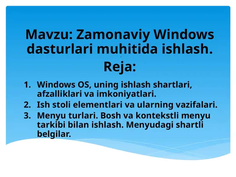 Zamonaviy Windows dasturlari