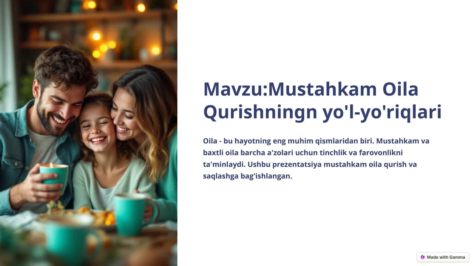 Mustahkam Oila Qurishningn yo'l-yo'riqlari