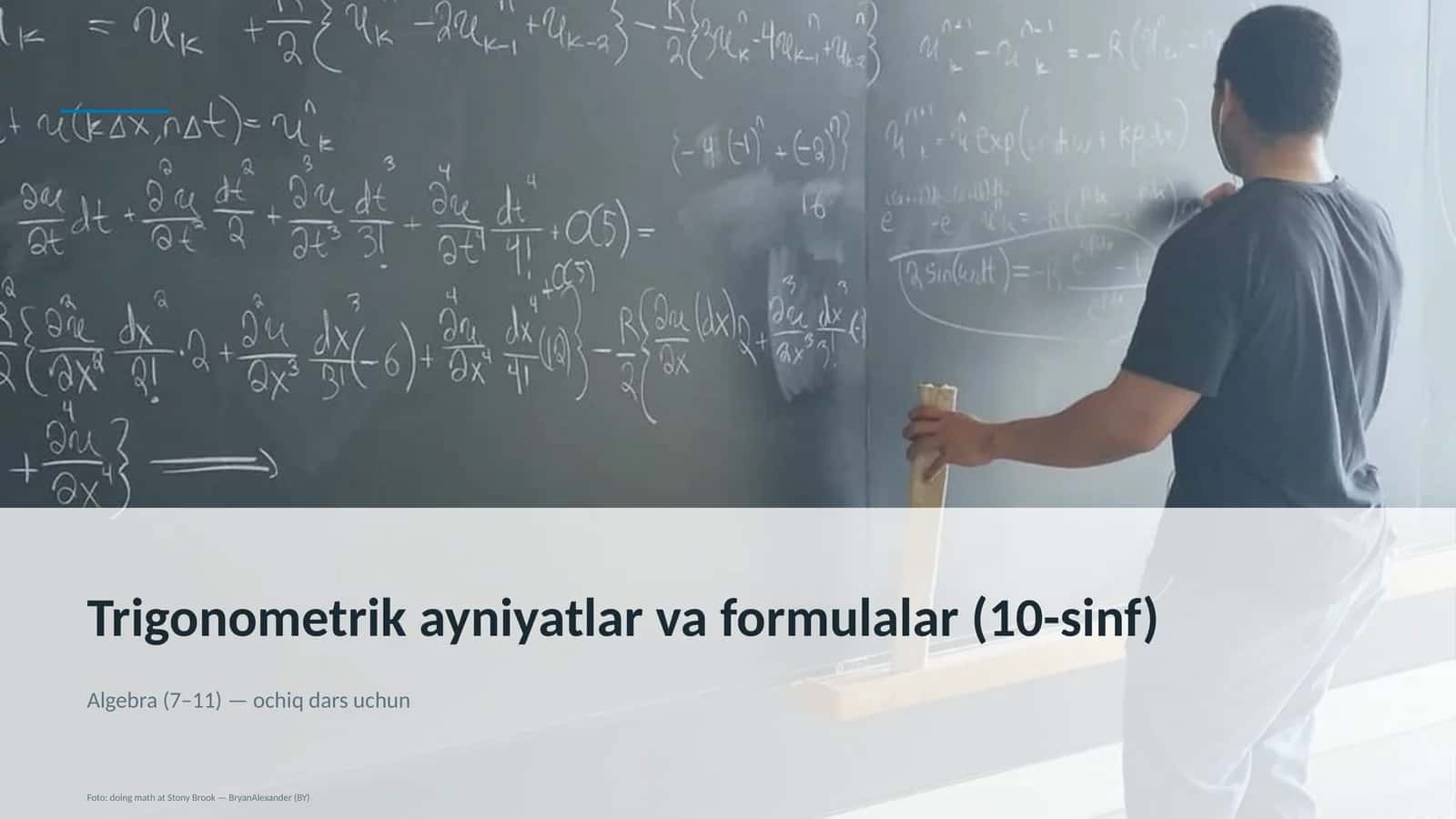Trigonometrik ayniyatlar va formulalar (10-sinf)
