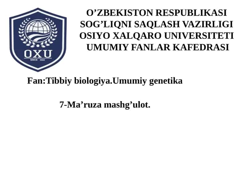 UMUMIY FANLAR KAFEDRASI