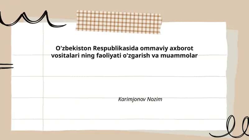 OAVni tartibga soluvchi qonunchilik va uning amaliyoti: muammolar va takomillashtirish zarurati