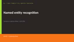 Named entity recognition