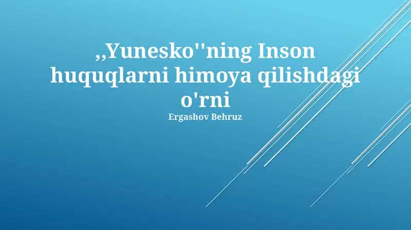 Yunesko huquq bo'yicha