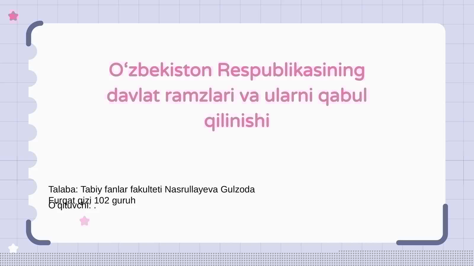 O‘zbekiston Respublikasining davlat ramzlari va ularni qabul qilinishi