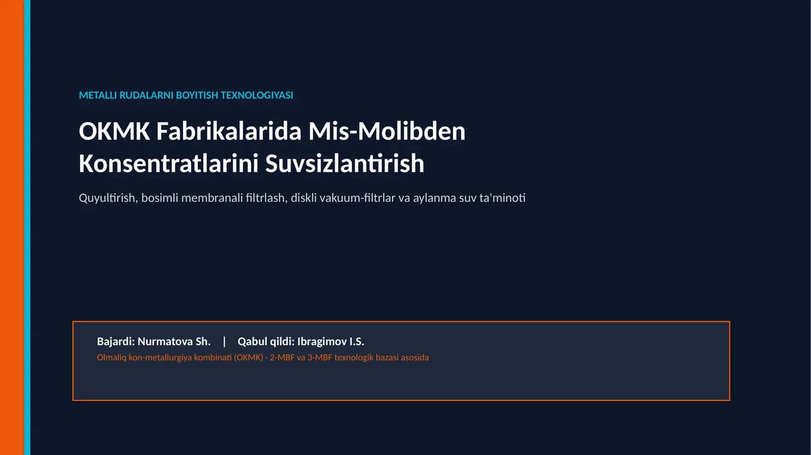 METALLI RUDALARNI BOYITISH TEXNOLOGIYASI