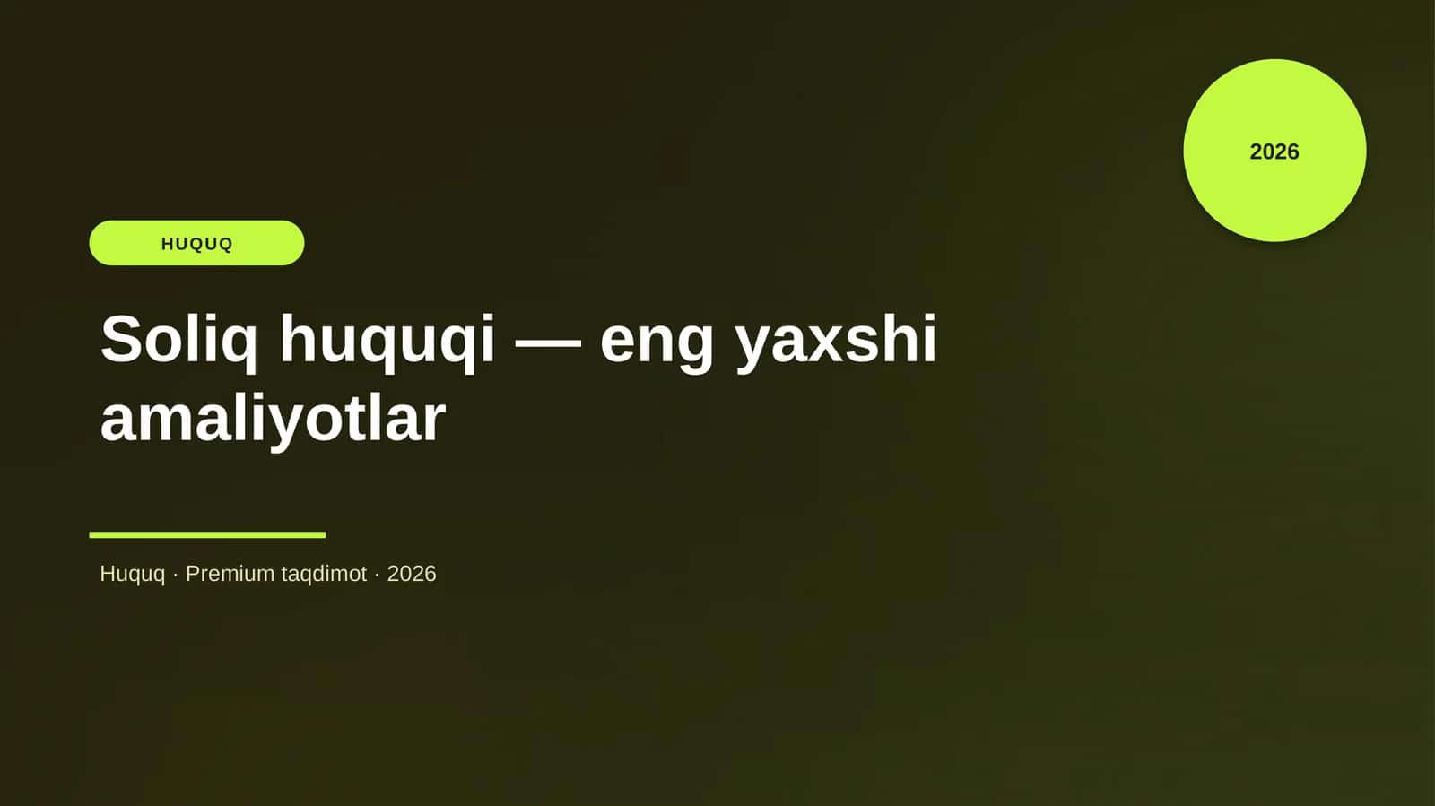 Soliq huquqi — eng yaxshi amaliyotlar
