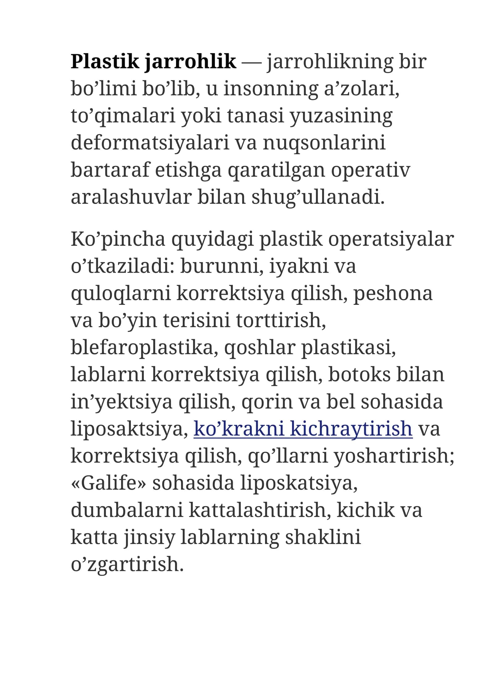 Plastik jarrohlik