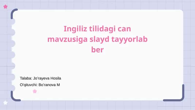 Can mavzusiga slayd