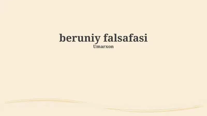 Beruniy falsafasi
