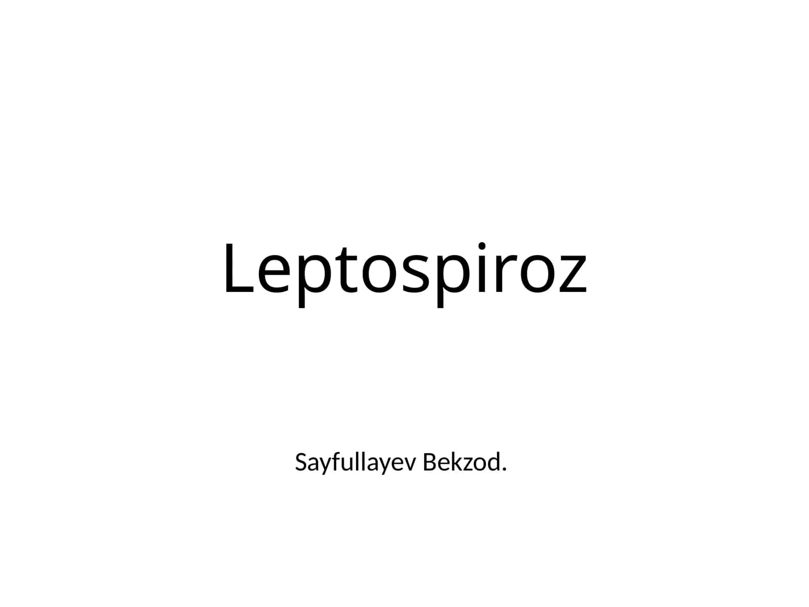 Leptospiroz