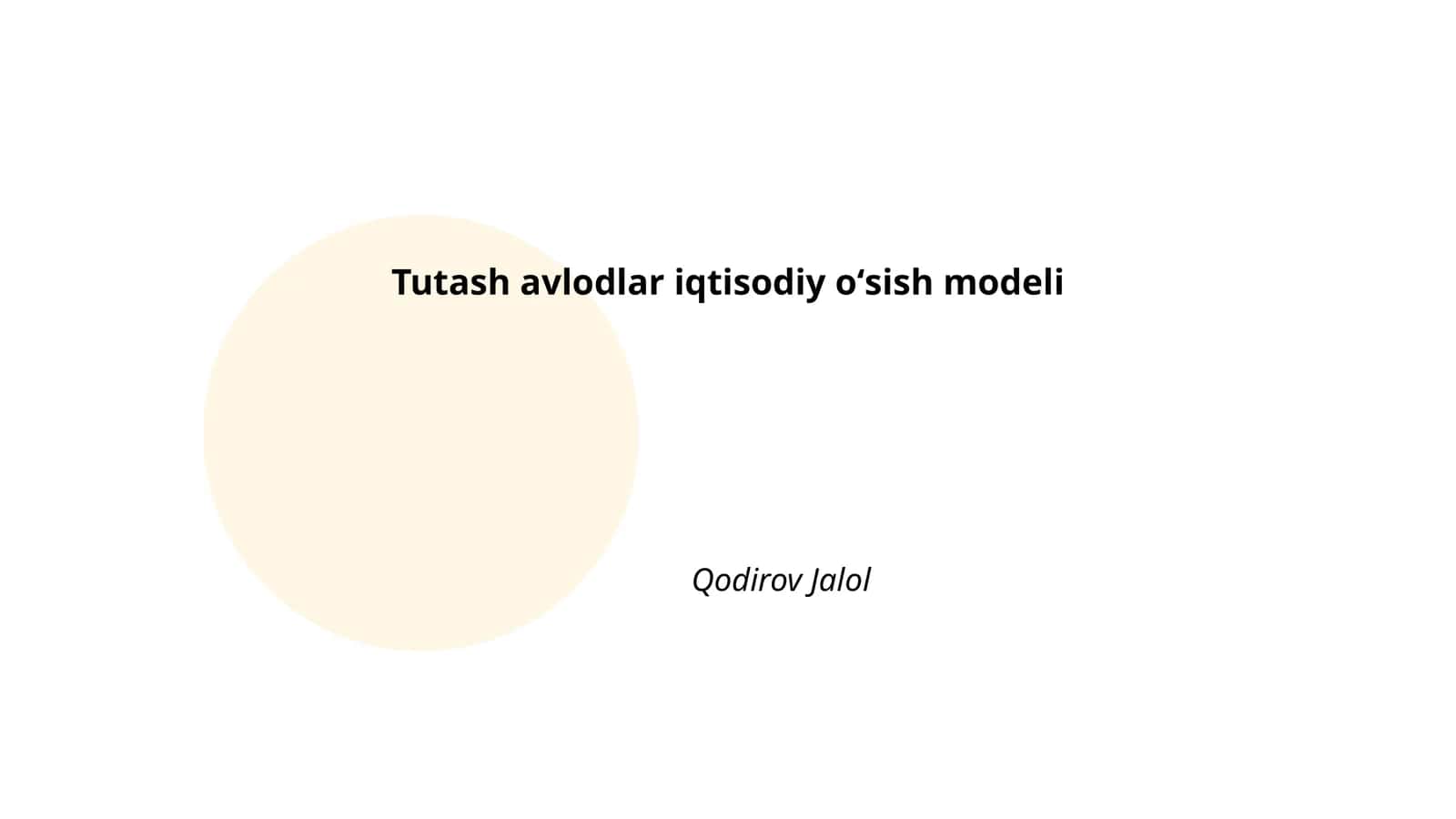 Tutash avlodlar iqtisodiy oʻsish modeli