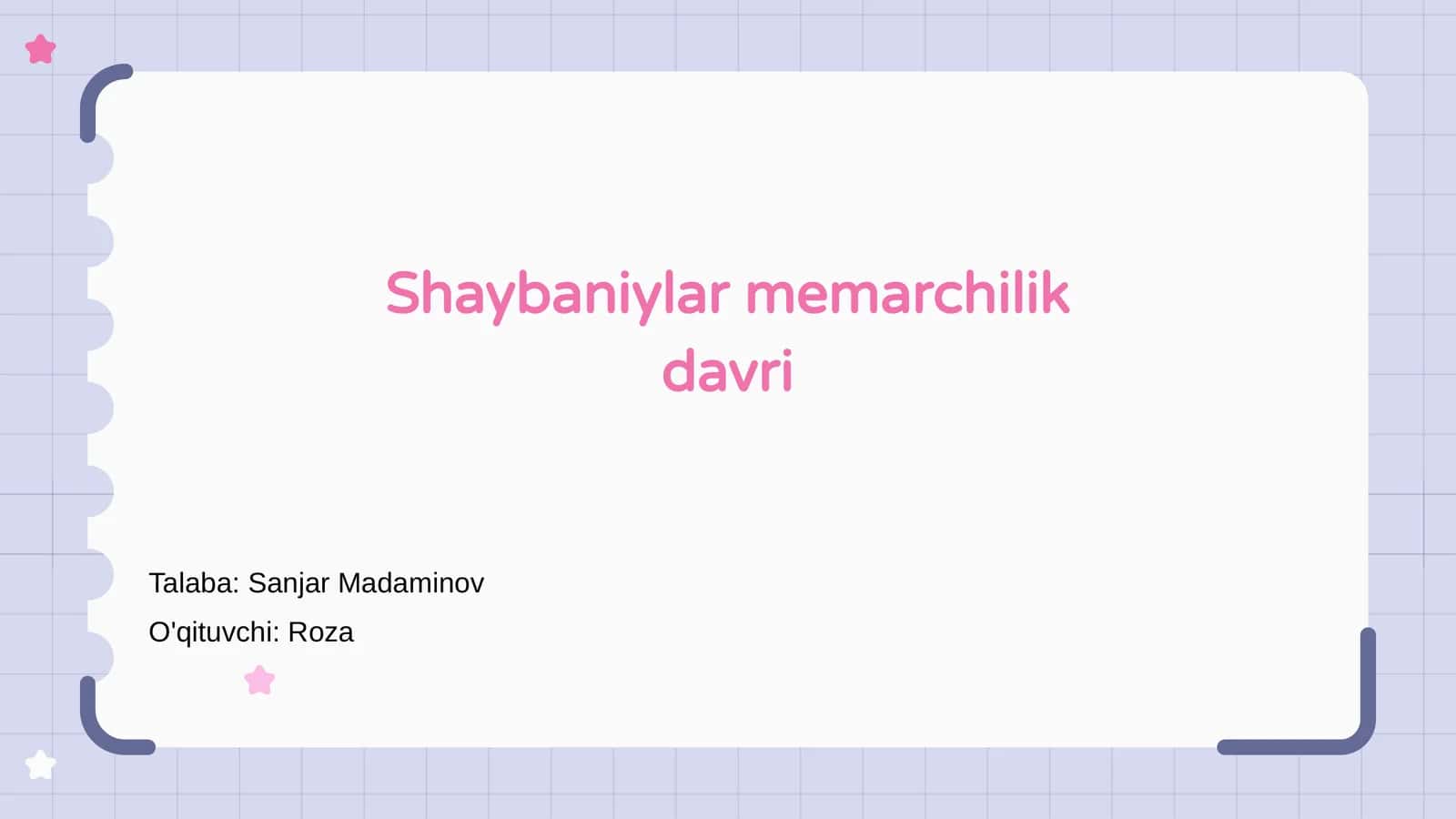 Shaybaniylar memarchilik davri
