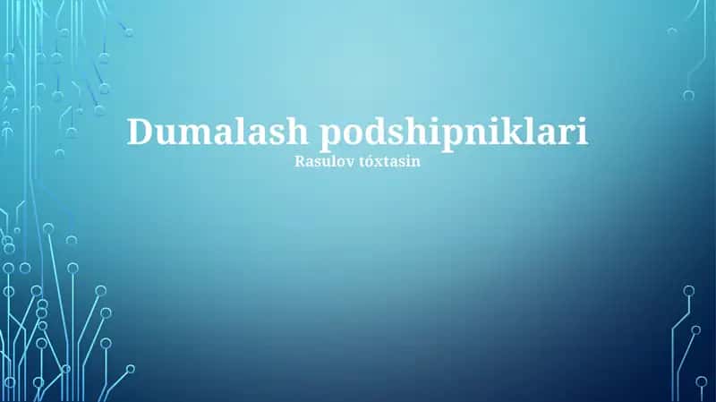 G'ildirak podshipniklari