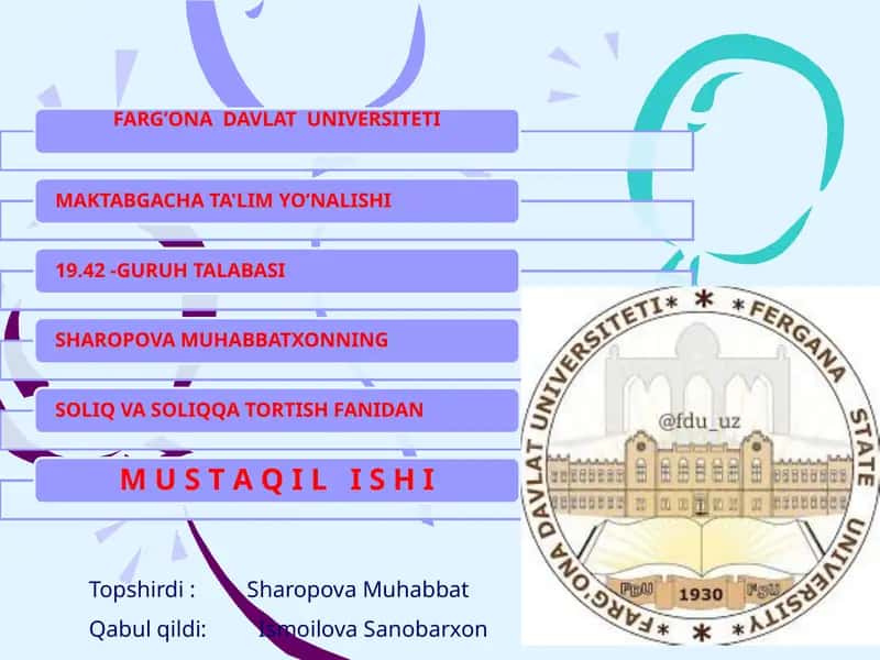 soliq hisobchiqaruvchi faoliyat
