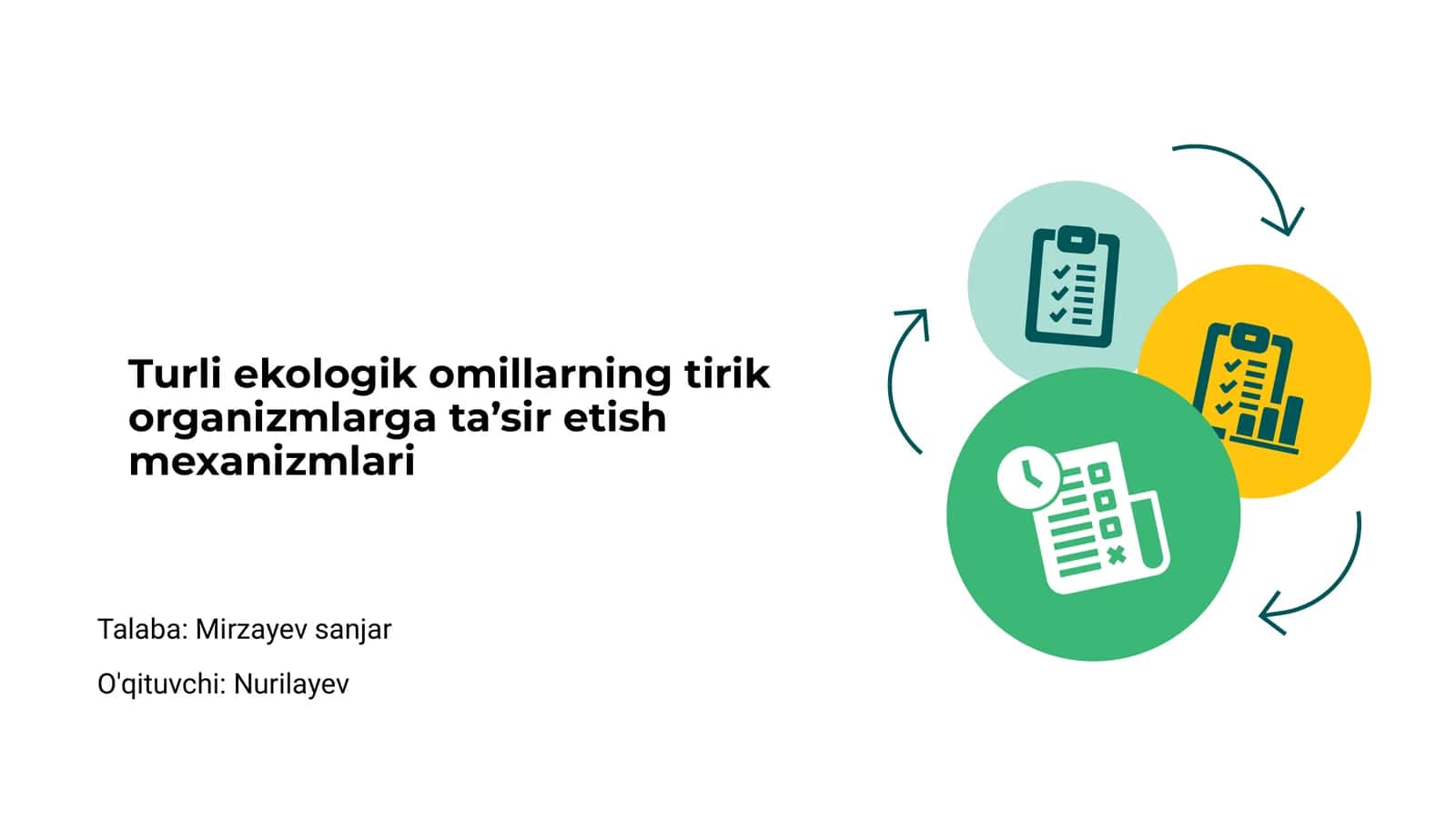 Turli ekologik omillarning tirik organizmlarga ta’sir etish mexanizmlari