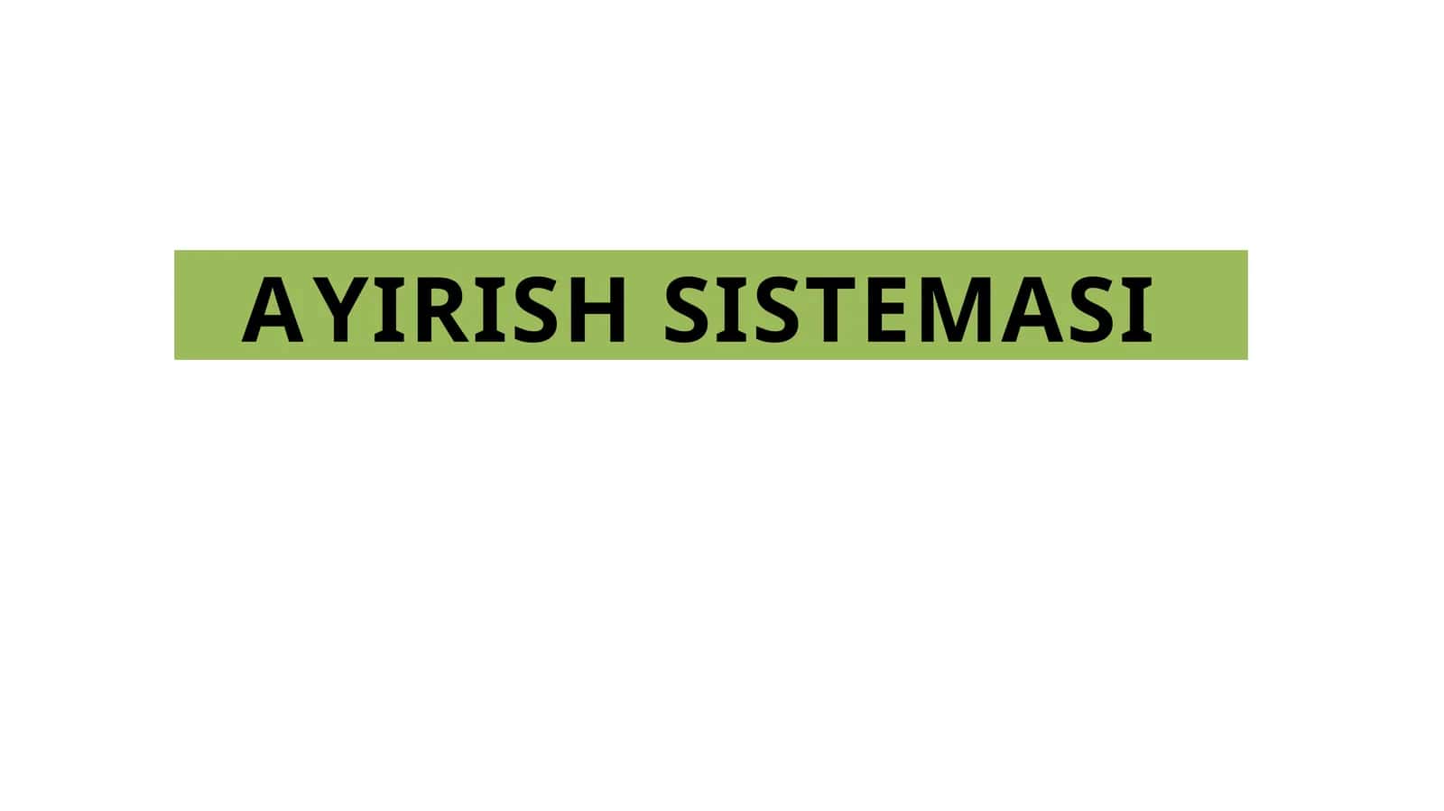 AYIRISH SISTEMASI