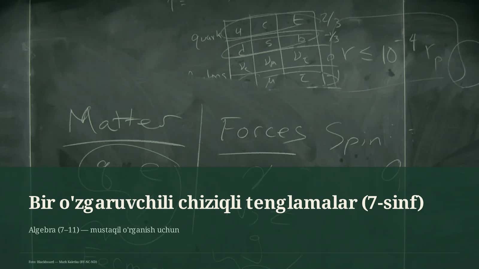 Bir o'zgaruvchili chiziqli tenglamalar (7-sinf)