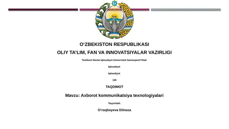 Axborot kommunikatsiya texnologiyalari