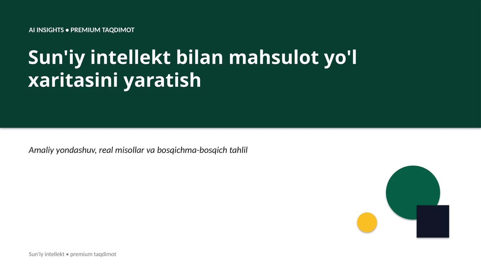 Sun'iy intellekt bilan mahsulot yo'l xaritasini yaratish