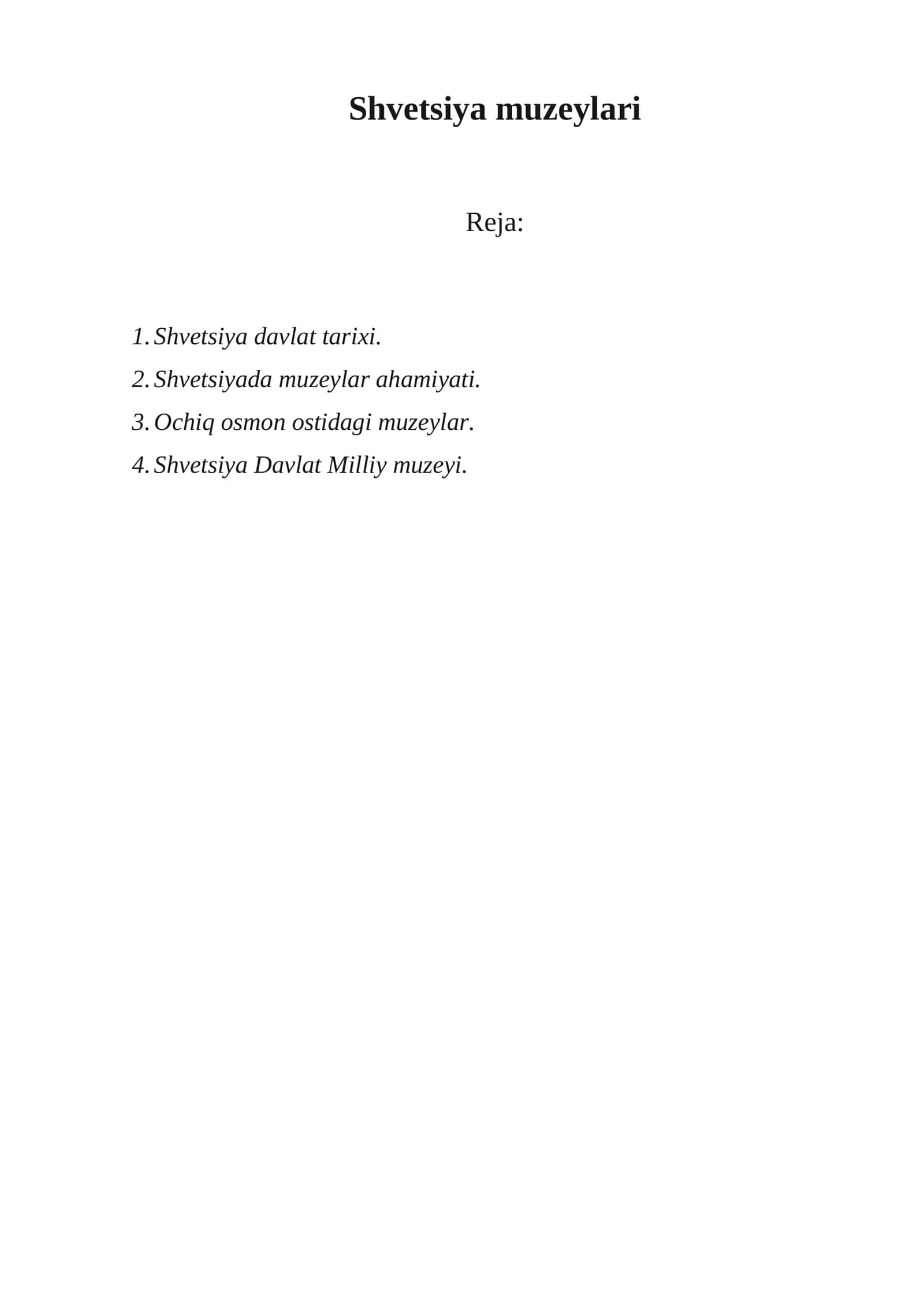 Shvetsiya muzeylari