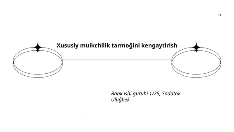 Xususiy mulkchilik tarmoĝini kengaytirish