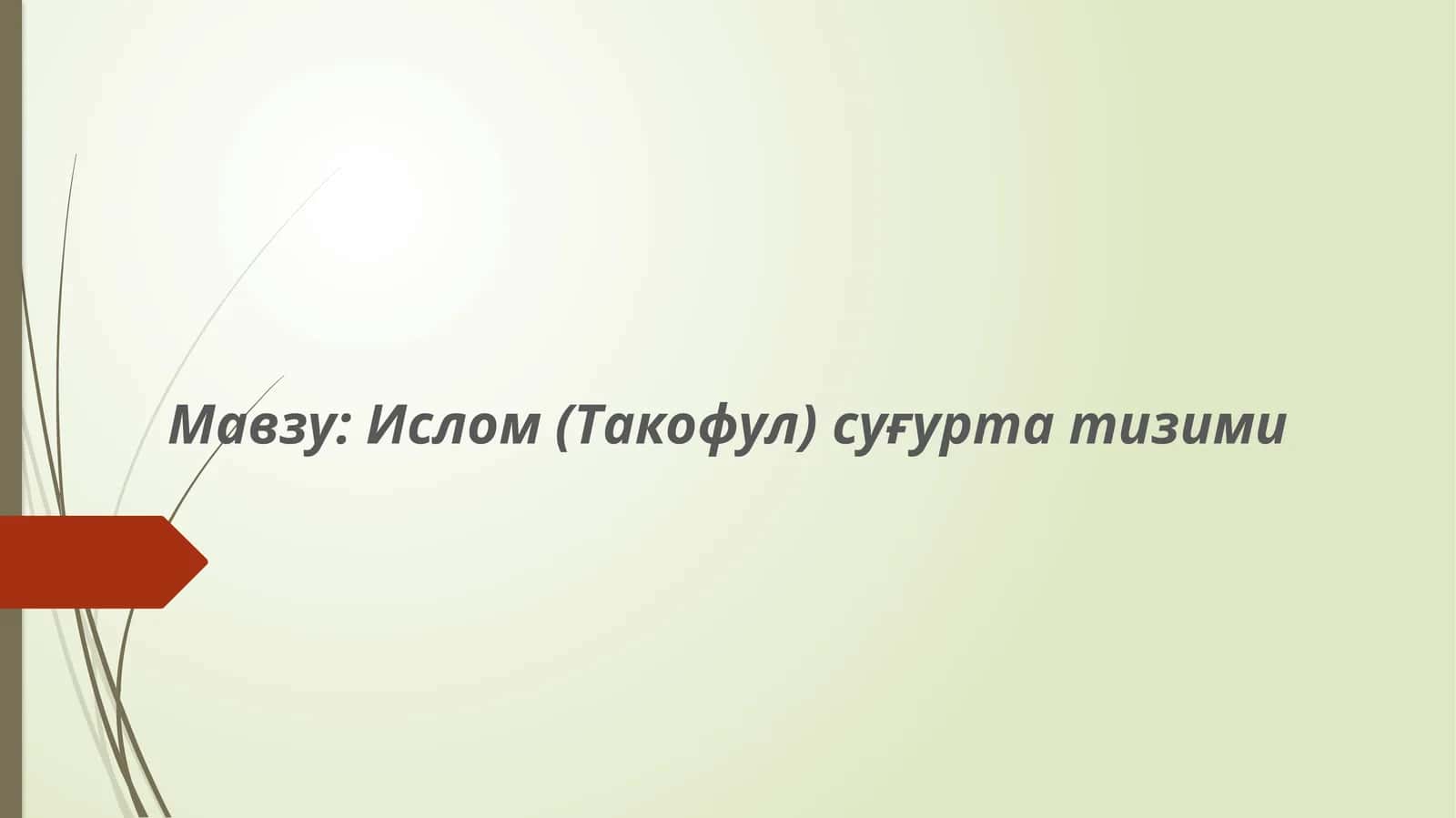 Ислом (Такофул) суғурта тизими