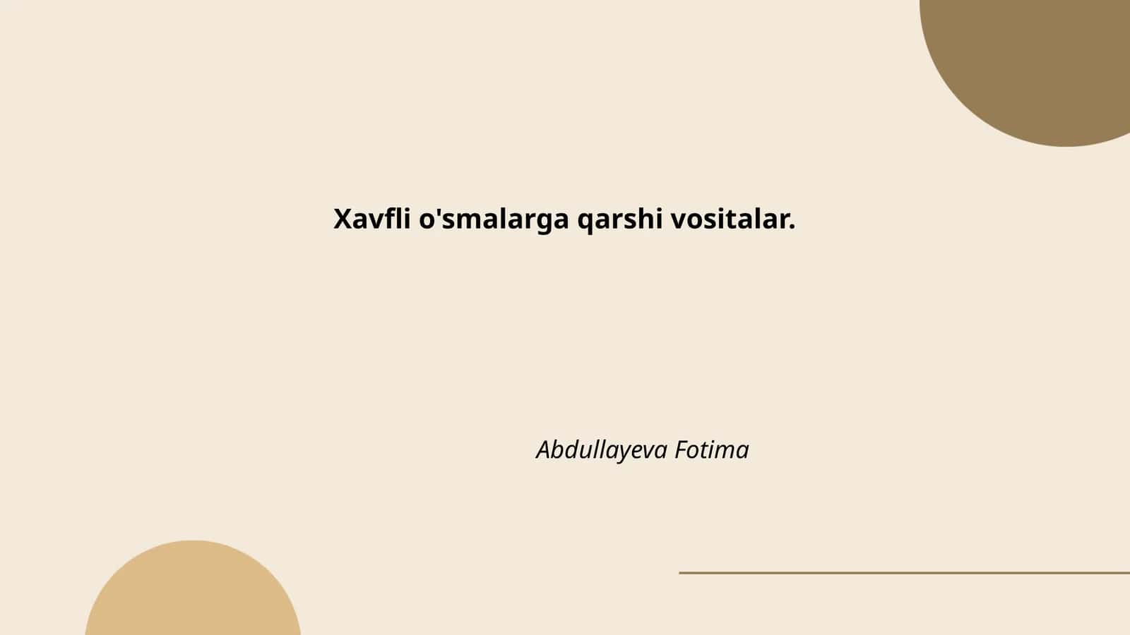 Xavfli o'smalarga qarshi vositalar