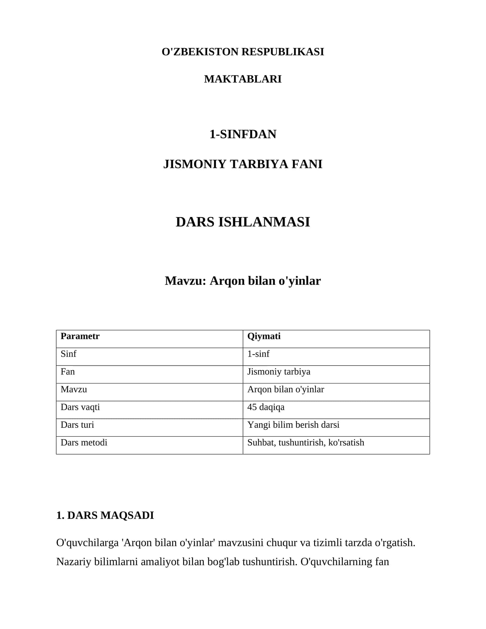 Arqon bilan o'yinlar
