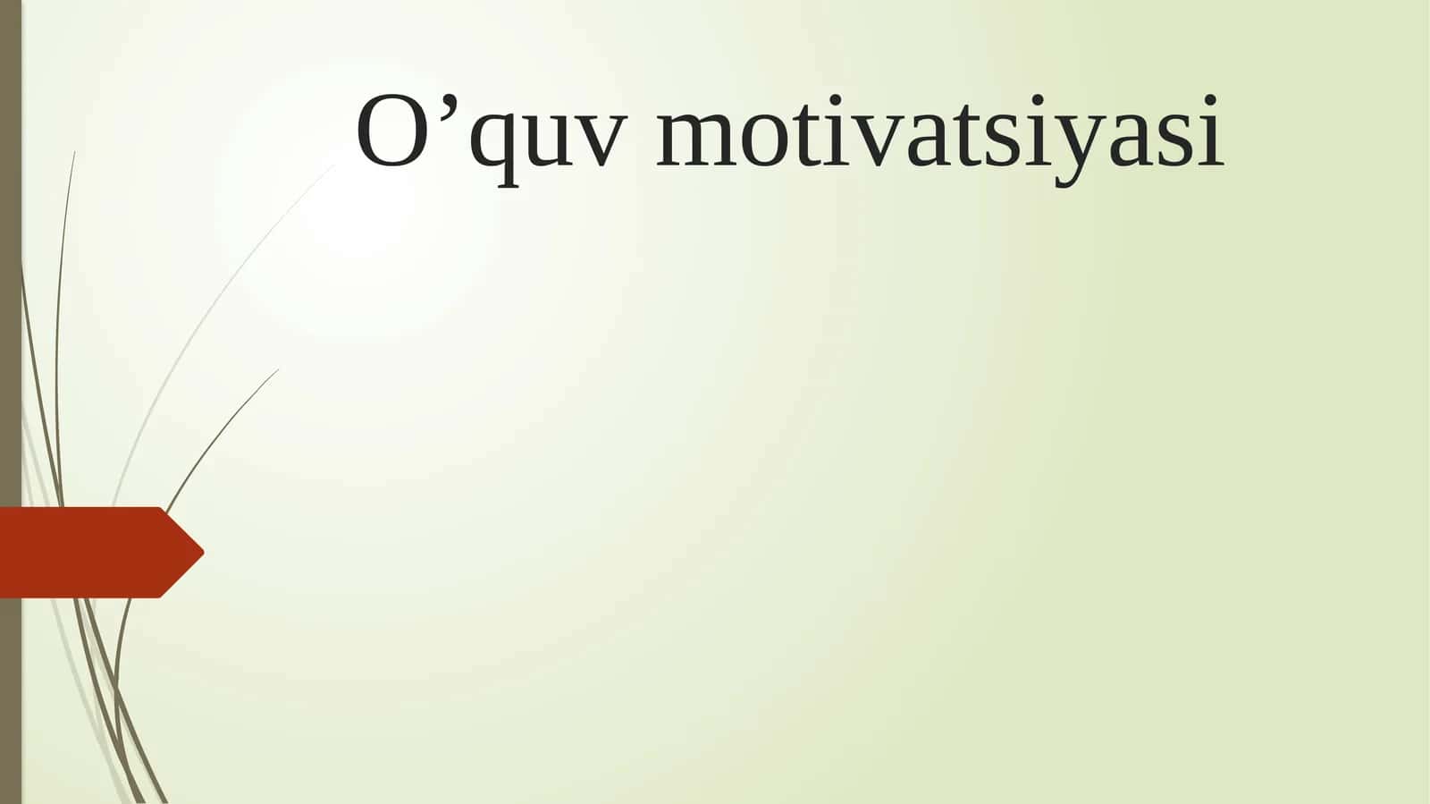 O’quv motivatsiyasi
