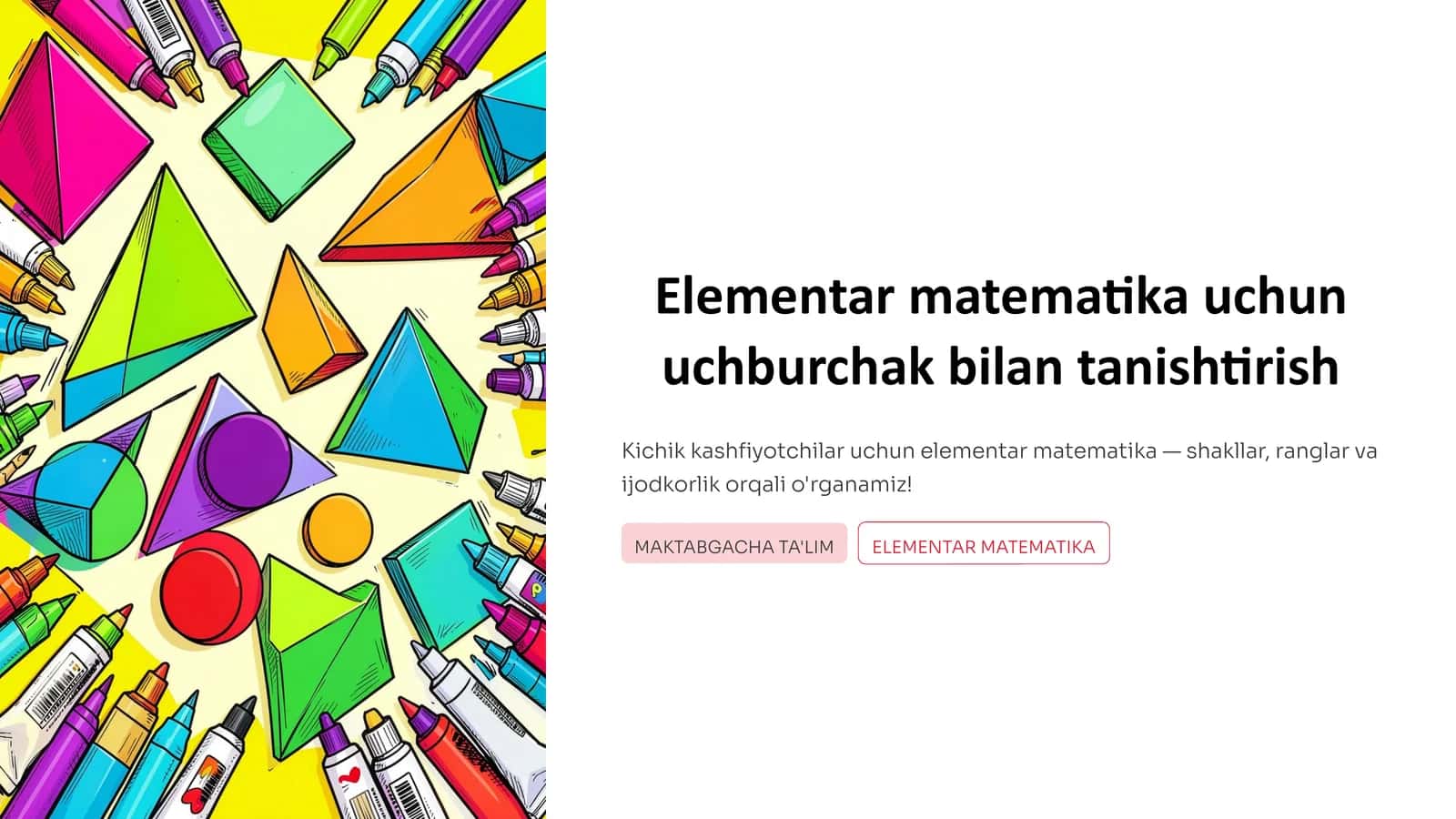 Elementar matematika uchun uchburchak bilan tanishtirish